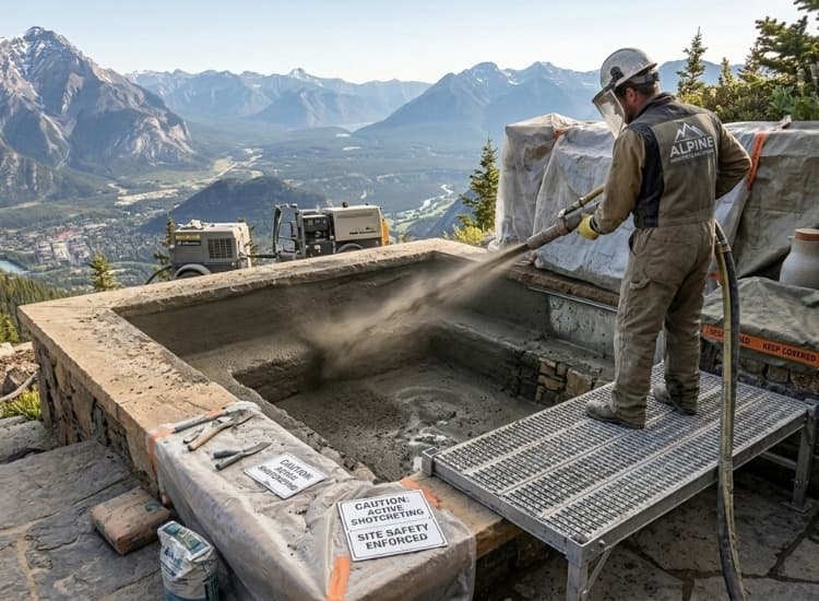 Shotcreting with 20 Years Warranty